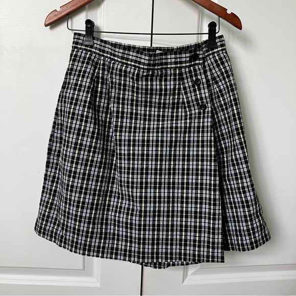 Vintage Tee Wear for Her Black Plaid High Rise Tennis Golf  Skort - Picture 2 of 6